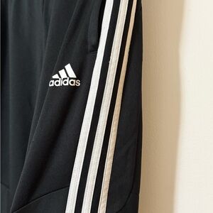 Adidas Black and White Cropped Track Pants